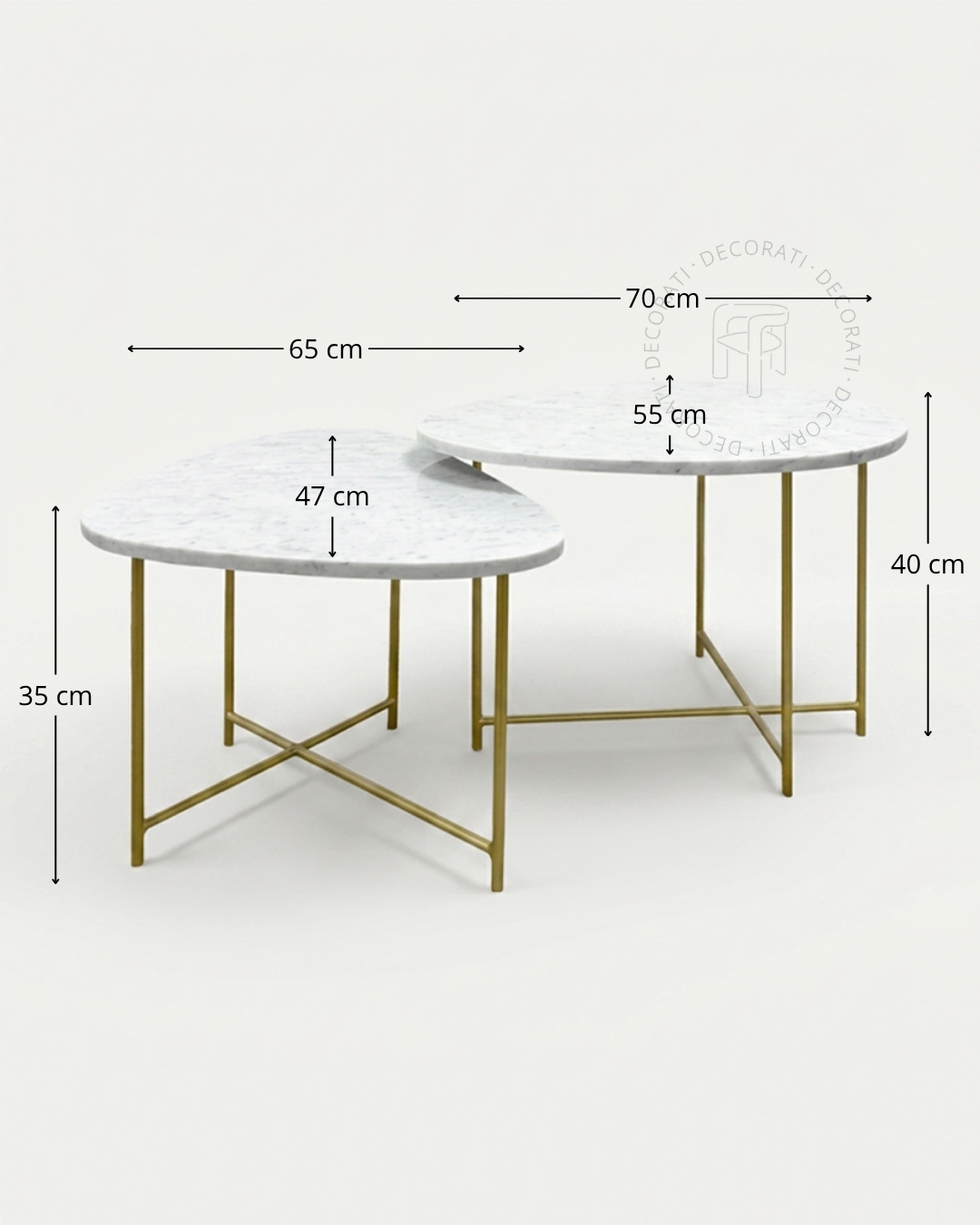 Mesa de Centro Organic de Mármol Blanco