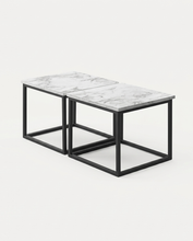 Cargar imagen en el visor de la galería, Mesa de Centro Duo Ares de Mármol Blanco Black