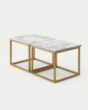 Cargar imagen en el visor de la galería, Mesa de Centro Duo Ares de Mármol Blanco Black