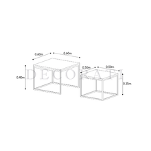 Cargar imagen en el visor de la galería, Mesa de Centro de Mármol Blanco y Negro 2pz