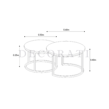 Cargar imagen en el visor de la galería, Mesa de Centro tipo Nido de Mármol Blanco Black