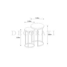 Cargar imagen en el visor de la galería, Mesa Lateral Alexa de Mármol Blanco Black
