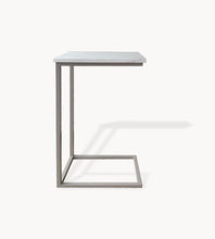 Cargar imagen en el visor de la galería, Mesa Auxiliar Mile de Mármol Blanco Greige
