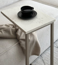 Cargar imagen en el visor de la galería, Mesa Auxiliar Mile de Mármol Blanco Greige