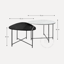 Cargar imagen en el visor de la galería, Mesa de Centro Organic de Mármol Blanco y Negro Black