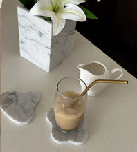 Cargar imagen en el visor de la galería, 4Pack de Posavasos Organic de Mármol Blanco