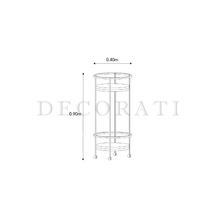 Cargar imagen en el visor de la galería, Carrito Bar Locky de Mármol Blanco Gold