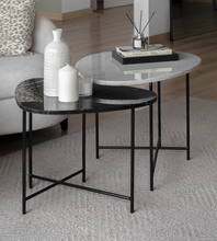 Cargar imagen en el visor de la galería, Mesa de Centro Organic de Mármol Blanco y Negro Black