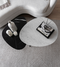 Cargar imagen en el visor de la galería, Mesa de Centro Organic de Mármol Blanco y Negro Black