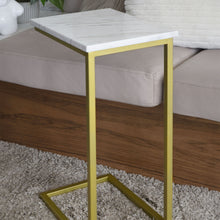 Cargar imagen en el visor de la galería, Mesa Auxiliar Mile de Mármol Blanco Gold