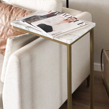 Cargar imagen en el visor de la galería, Mesa Auxiliar Mile de Mármol Blanco Gold