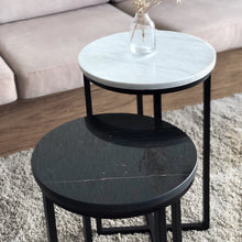 Cargar imagen en el visor de la galería, Mesa Lateral Toronto de Mármol Blanco Black