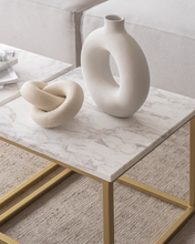 Cargar imagen en el visor de la galería, Mesa de Centro Duo Ares de Mármol Blanco Gold