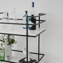 Cargar imagen en el visor de la galería, Carrito Bar Gin de Mármol Blanco Black