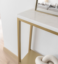Cargar imagen en el visor de la galería, Consola Doble Apolo de Mármol Blanco Gold