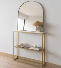 Cargar imagen en el visor de la galería, Consola Doble Apolo de Mármol Blanco Gold