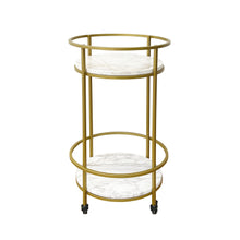 Cargar imagen en el visor de la galería, Carrito Bar Locky de Mármol Blanco Gold