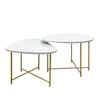Cargar imagen en el visor de la galería, Mesa de Centro Organic de Mármol Blanco Gold