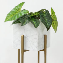 Cargar imagen en el visor de la galería, Macetero Chloe de Mármol Blanco Gold