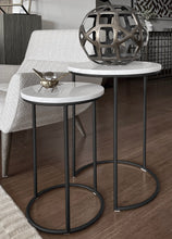 Cargar imagen en el visor de la galería, Mesa Lateral Alexa de Mármol Blanco Black