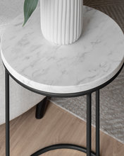 Cargar imagen en el visor de la galería, Mesa Lateral Hera de Mármol Blanco Black
