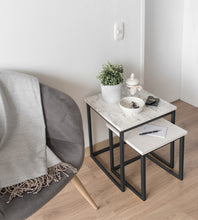 Cargar imagen en el visor de la galería, Mesa Lateral Demeter de Mármol Blanco Black