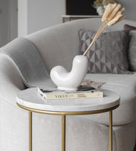 Cargar imagen en el visor de la galería, Mesa Lateral Hera de Mármol Blanco Gold