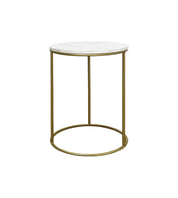 Cargar imagen en el visor de la galería, Mesa Lateral Hera de Mármol Blanco Gold