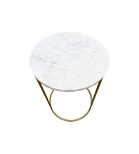 Cargar imagen en el visor de la galería, Mesa Lateral Hera de Mármol Blanco Gold
