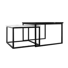 Cargar imagen en el visor de la galería, Mesa de Centro de Mármol Blanco y Negro 2pz