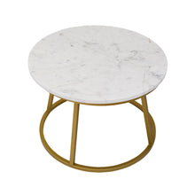 Cargar imagen en el visor de la galería, Mesa de Centro Dos Aros de Mármol Blanco Gold