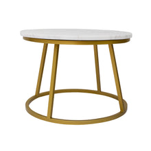 Cargar imagen en el visor de la galería, Mesa de Centro Dos Aros de Mármol Blanco Gold