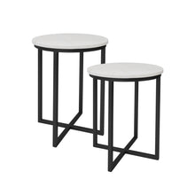 Cargar imagen en el visor de la galería, Mesa Lateral Toronto de Mármol Blanco Black