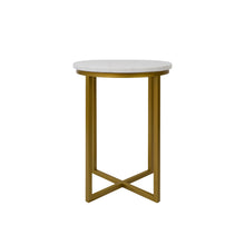 Cargar imagen en el visor de la galería, Mesa Lateral Toronto de Mármol Blanco Gold