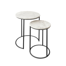 Cargar imagen en el visor de la galería, Mesa Lateral Alexa de Mármol Blanco Black