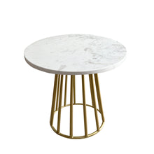 Cargar imagen en el visor de la galería, Mesa Latera Carrera de Mármol Blanco Gold