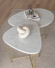 Cargar imagen en el visor de la galería, Mesa de Centro Organic de Mármol Blanco Gold
