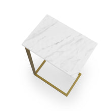 Cargar imagen en el visor de la galería, Mesa Auxiliar Mile de Mármol Blanco Gold