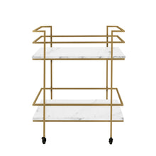 Cargar imagen en el visor de la galería, Carrito Bar Gin de Mármol Blanco Gold