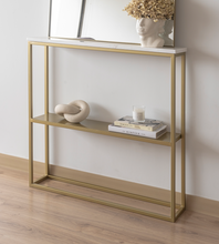 Cargar y reproducir el video en el visor de la galería, Consola Doble Apolo de Mármol Blanco Gold