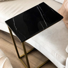 Cargar imagen en el visor de la galería, Mesa Auxiliar Mile de Mármol Negro Gold