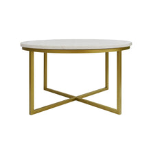 Cargar imagen en el visor de la galería, Mesa de Centro Joy de Mármol Blanco Gold
