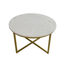 Cargar imagen en el visor de la galería, Mesa de Centro Joy de Mármol Blanco Gold