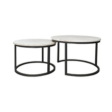 Cargar imagen en el visor de la galería, Mesa de Centro tipo Nido de Mármol Blanco Black