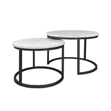 Cargar imagen en el visor de la galería, Mesa de Centro tipo Nido de Mármol Blanco Black