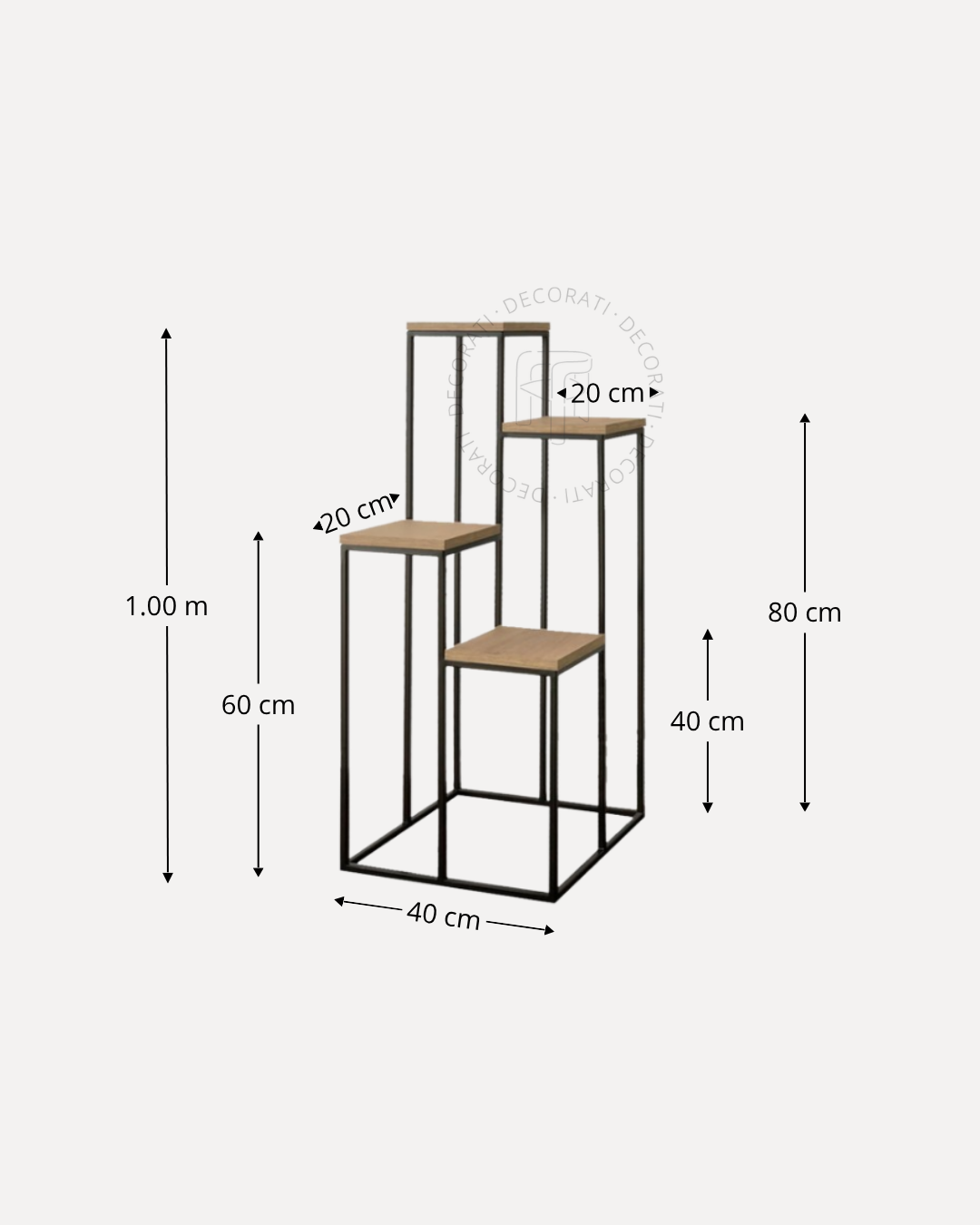 Porta Macetero Pot de Madera Black