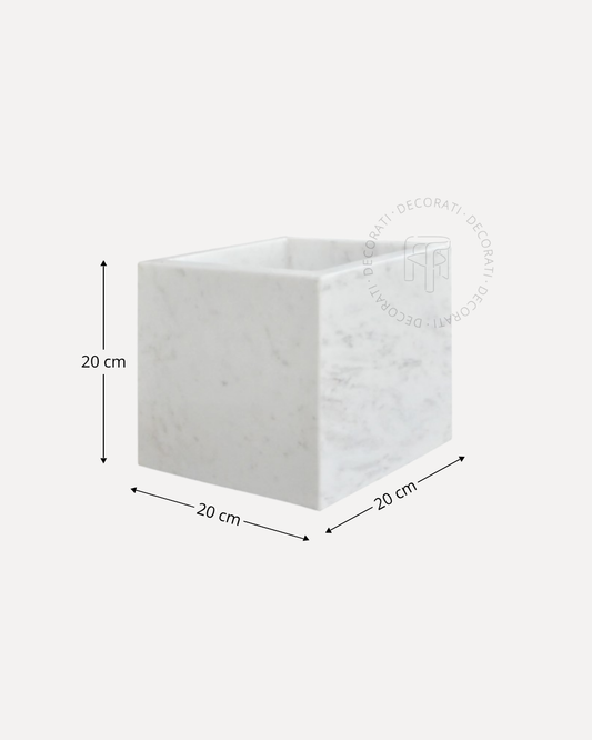 Maceta Lady de Mármol Blanco