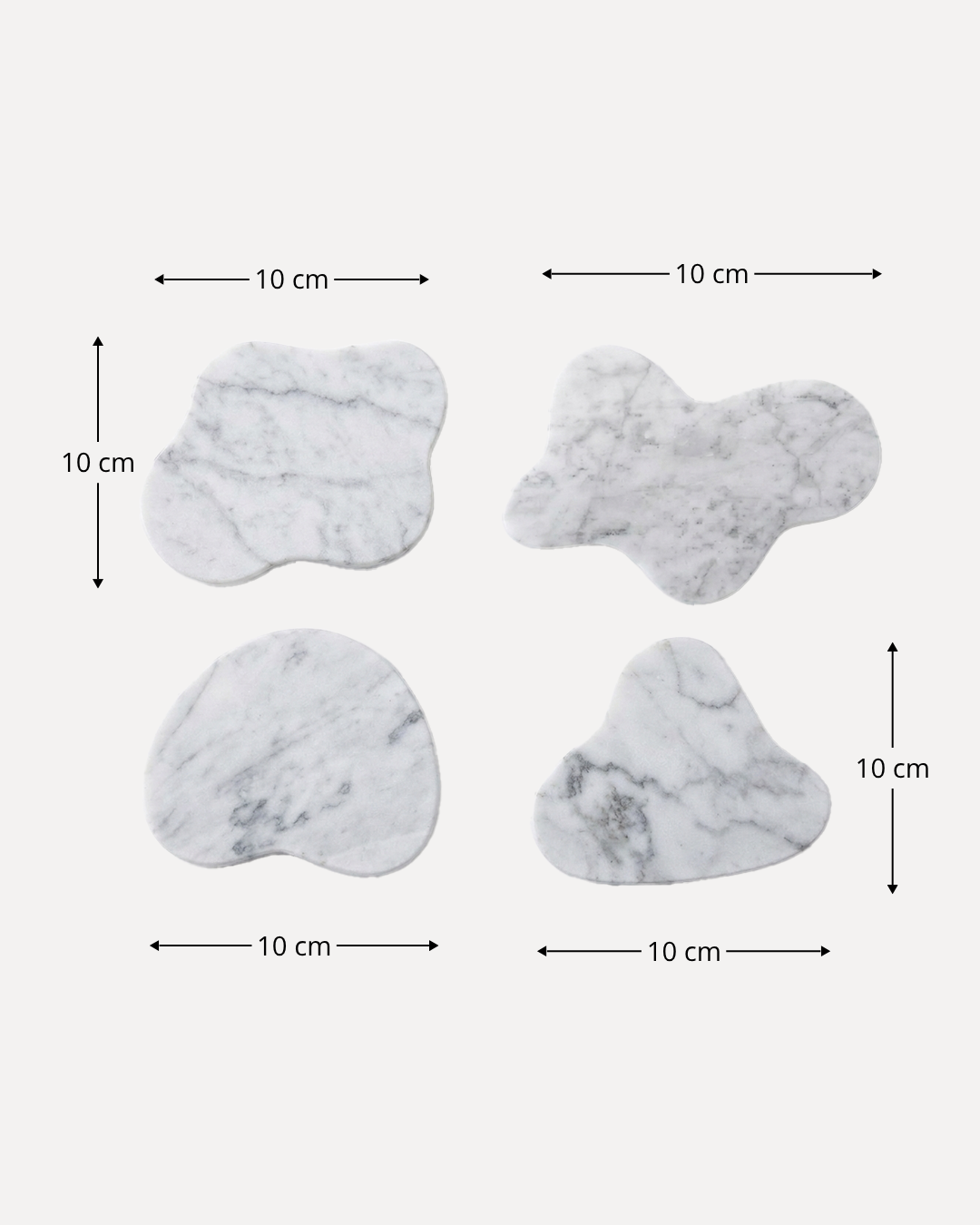 4Pack de Posavasos Organic de Mármol Blanco
