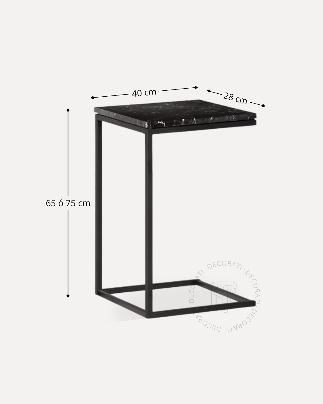 Mesa Auxiliar Mile de Mármol Negro All Black