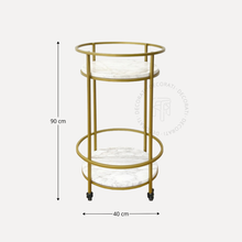 Cargar imagen en el visor de la galería, Carrito Bar Locky de Mármol Blanco Black
